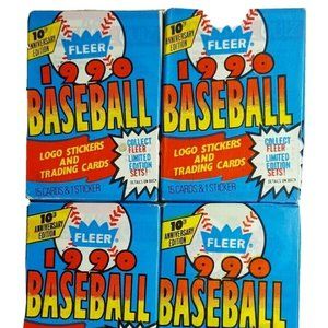 Lot x4 1990 BaSeball 15 Cards Packs 821l41